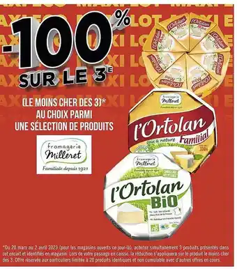 Casino Supermarchés Produits fromagerie milleret offre