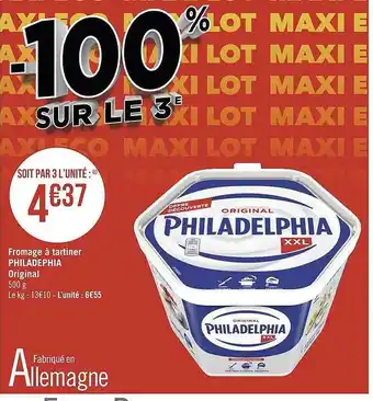 Casino Supermarchés Fromage à tartiner philadelphia original offre