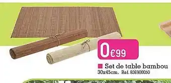 Kandy Set de table bambou offre