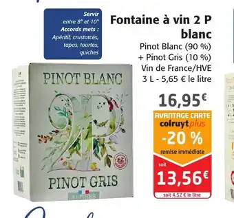 Fontaine a vin 2 P Blanc