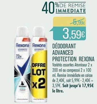 Match Déodorant advanced protection rexona offre