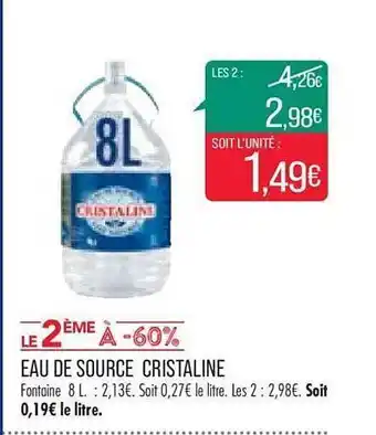 Match Eau de source cristaline offre