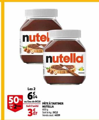 Auchan Pâte à tartiner nutella offre
