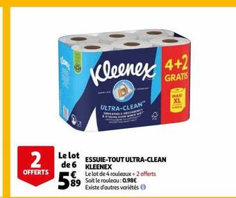 Auchan Essuie-tout ultra-clean kleenex offre