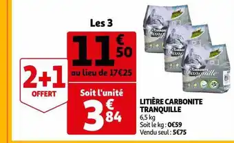 Auchan Litière carbonite tranquille offre