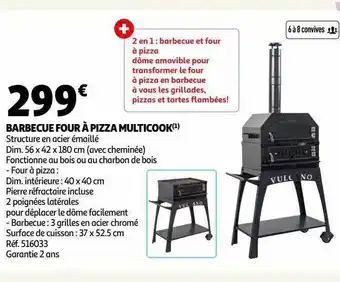 Auchan Barbecue four à pizza multicook offre