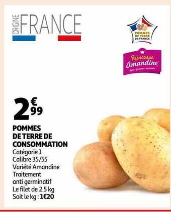 Auchan Pommes de terre de consommation offre