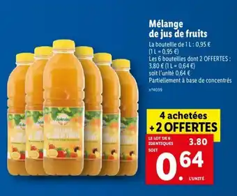 Lidl Mélange de jus de fruits offre