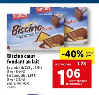 BIscino cœur fondant au lait