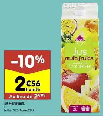 Leader Price Jus multifruits leader price offre