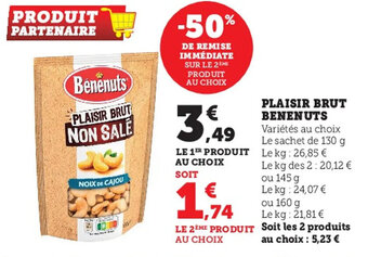 Super U Plaisir brut benenuts offre