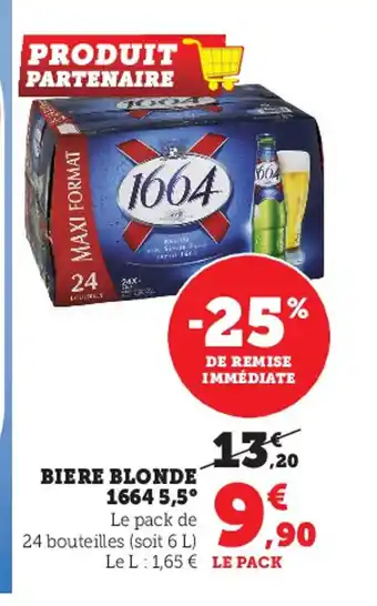 Super U Biere blonde 1664 5,5 offre