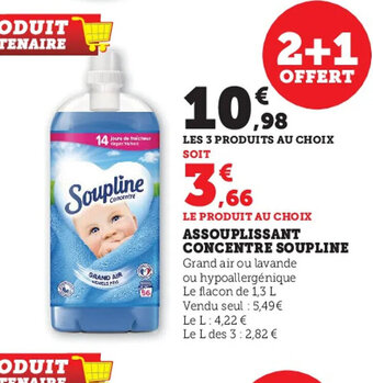 Super U Assouplissant concentre soupline offre