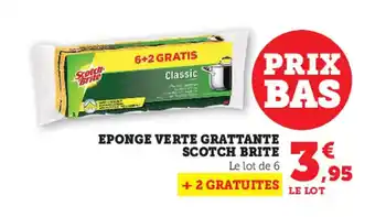 Super U Eponge verte grattante scotch brite offre