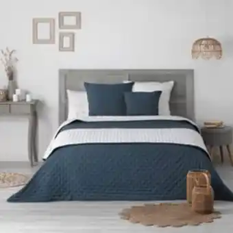 Couvre lit 2 pers. matelasse 220x240 cm microfibre bicolore