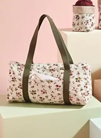 Sac tricot fleuri groseille, 42 x 21 cm