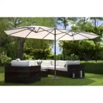 E.Leclerc Brico Venice écru : parasol double 2,7 x 4,6 m offre