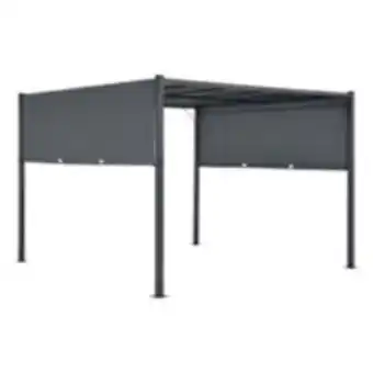 Pergola fortaleza led solaire acier polyester 300 x 300 cm gris foncé [en.casa]
