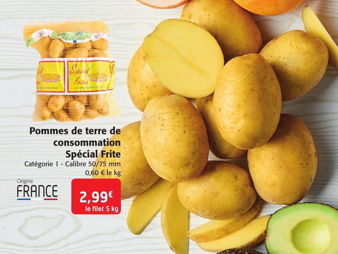 Promo Pommes de terre de consommation special frite chez Colruyt Promo Pommes de terre de consommation special frite chez Colruyt