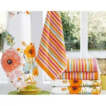 3 suisses Becquet - lot de 3 torchons flowers - linge de table offre