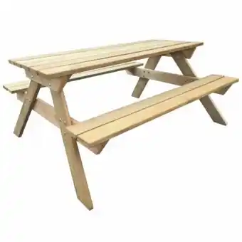 Table de pique-nique en bois 150 x 135 x 71,5 cm - beige