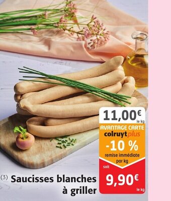 Colruyt Saucisses blanches a griller offre