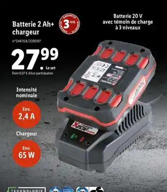 Lidl Batterie 2 Ah+ chargeur offre