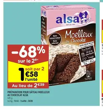 Preparation Pour Gateau Moelleux Au Chocolat Alsa