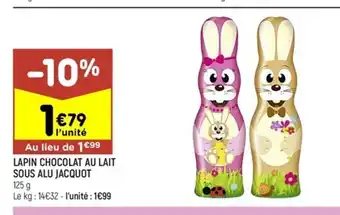 Lapin Chocolat Au Lait Sous Alu Jacquot