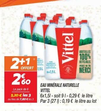 Netto Eau minerale naturelle vittel offre