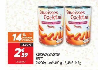 Netto Saucisses cocktail netto offre