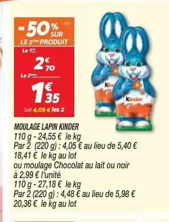 Netto Moulage lapin kinder offre