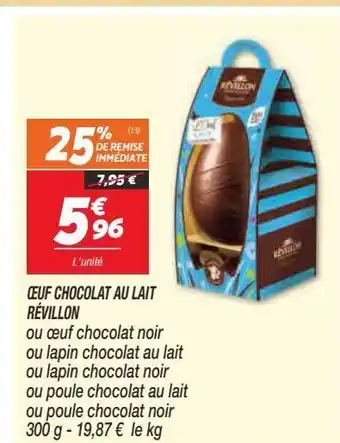 Netto Oeuf chocolat au lait révillon offre
