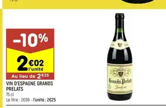 Leader Price Vin D'Espagne Grands Prelats offre