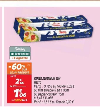 Papier aluminium 30m netto