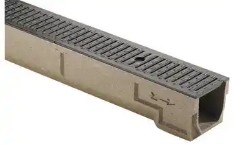 Brico Dépôt Caniveau en béton polyester(caniveau) et fonte (grille passerelle) 1000x120x130 mm offre