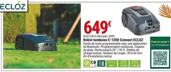 Gamm vert Robot tondeuse e-1200 connect ecloz offre