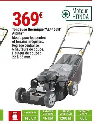 Tondeuse thermique al446sh alpina