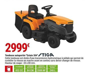 Gamm vert Tondeuse autoportee estate 384 offre