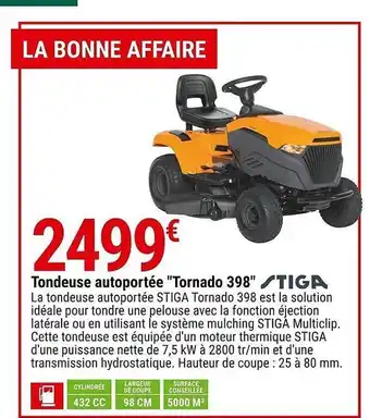 Gamm vert Tondeuse autoportee tornado 398 offre