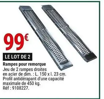 Rampes pour remorque