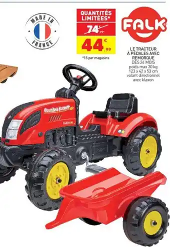 Stokomani Le Tracteur à Pédales Avec Remorque offre