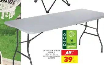 La Table de Jardin Pliable