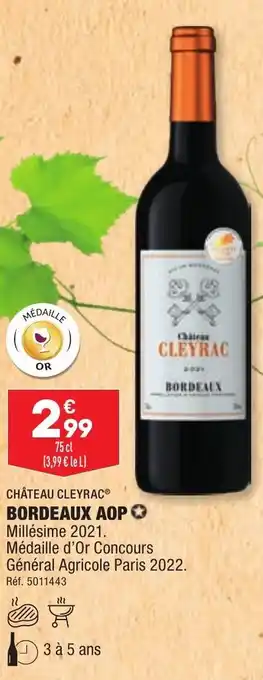 ALDI Château Cleyrac Bordeaux AOP offre
