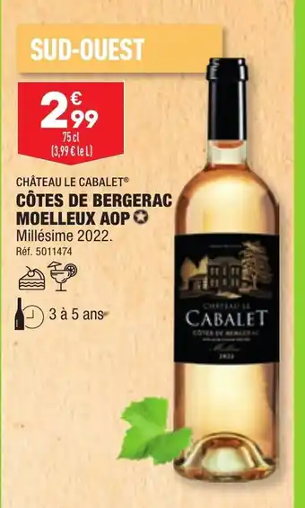 ALDI Côtes de Bergerac Moelleux AOP offre