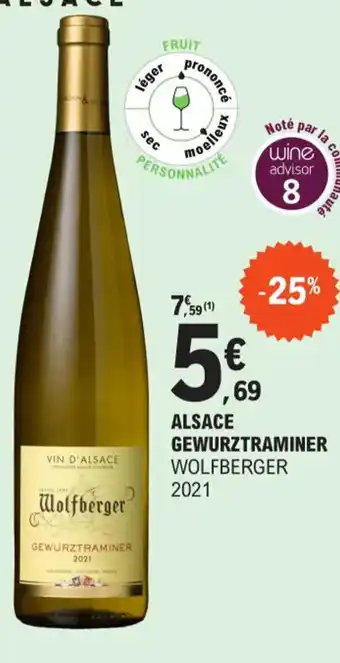 E.Leclerc Alsace Gewurtztraminer Wolfberger 2021 offre