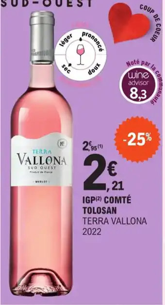E.Leclerc IGP Comtè Tolosan Terra Vallona 2022 offre