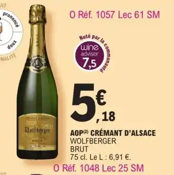 AOP crémant D'alsace Wolfberger Brut