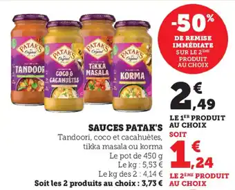 Super U Sauces Pataks offre