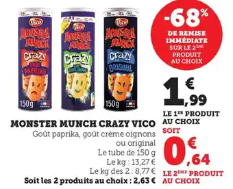 Super U Monster Munch Crazy Vico offre